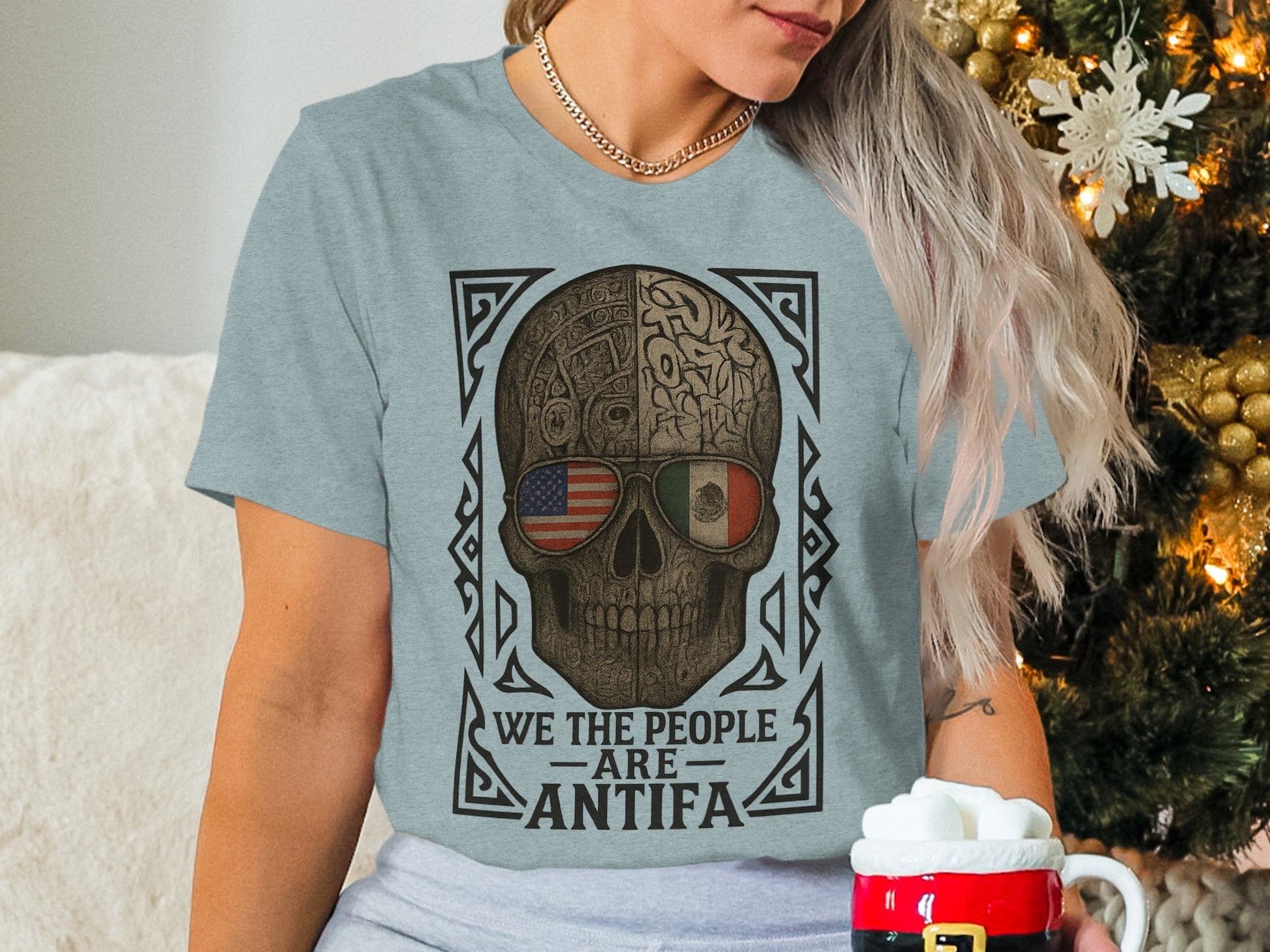 We The People Are Antifa Skull Graphic T-shirt