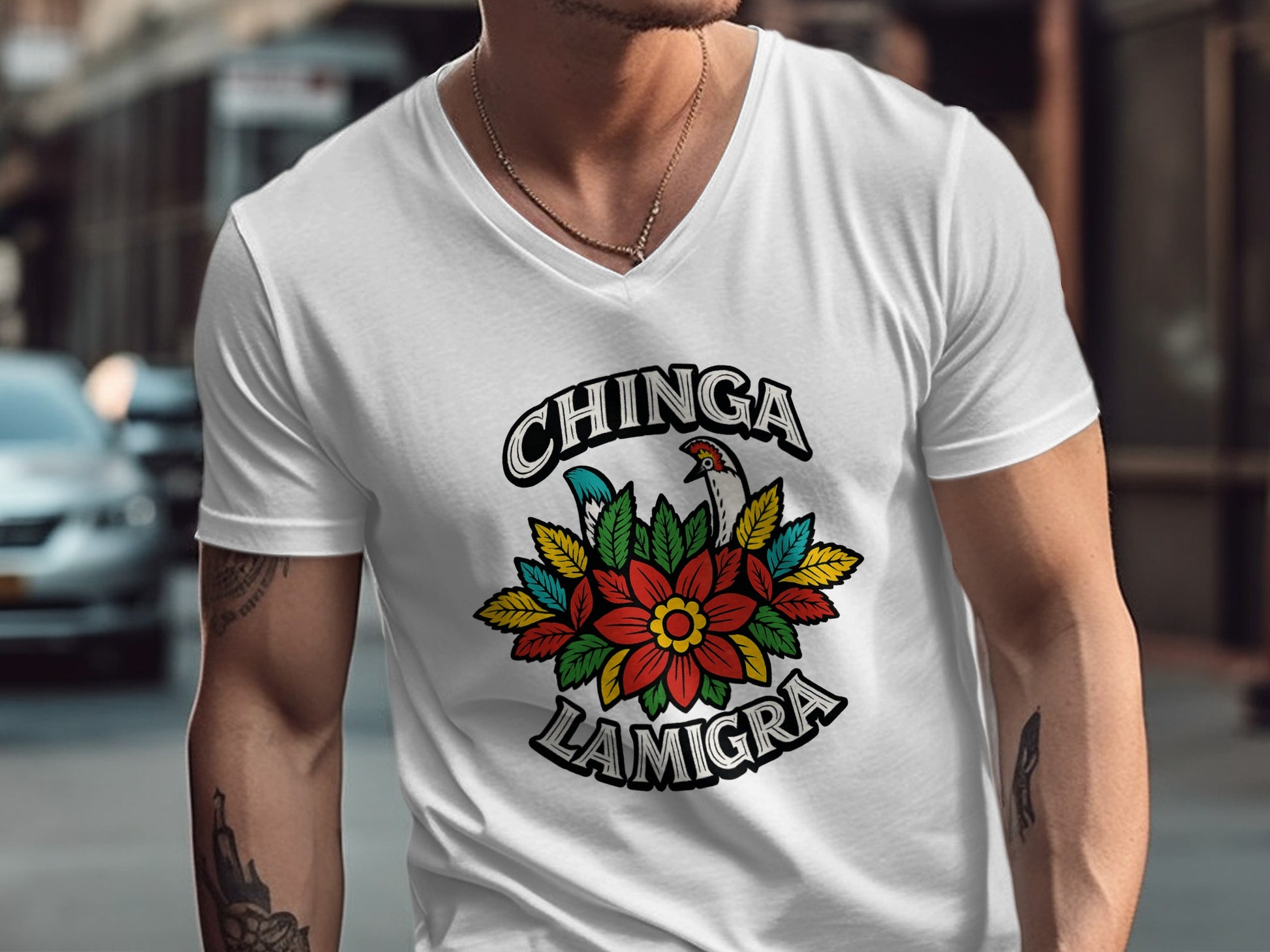 Chinga Lamigra Floral Design Graphic T-shirt product