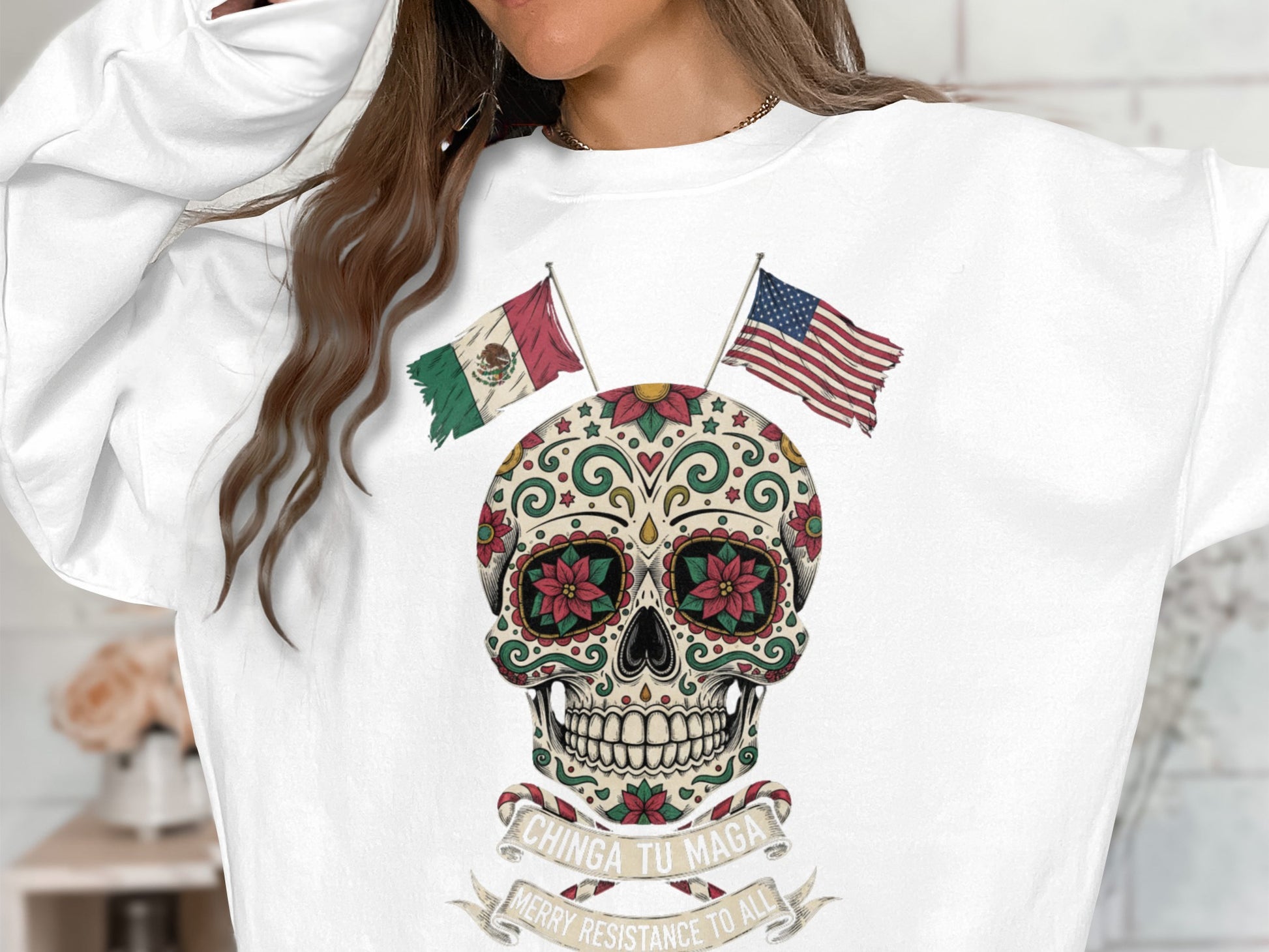Skull with Flags and Merry Resistance to All