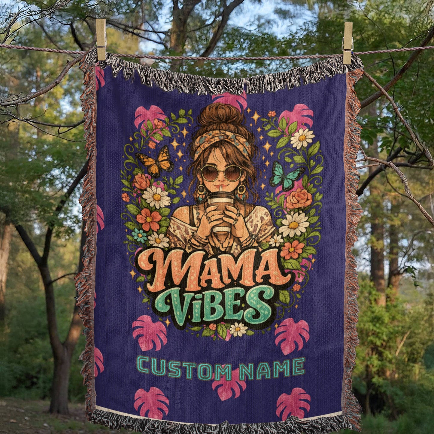 Custom Mother's blanket, add your personalization to Woven Blanket, amazing quality