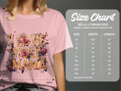 I Love You Mama Floral Unisex Jersey Short Sleeve T-shirt product