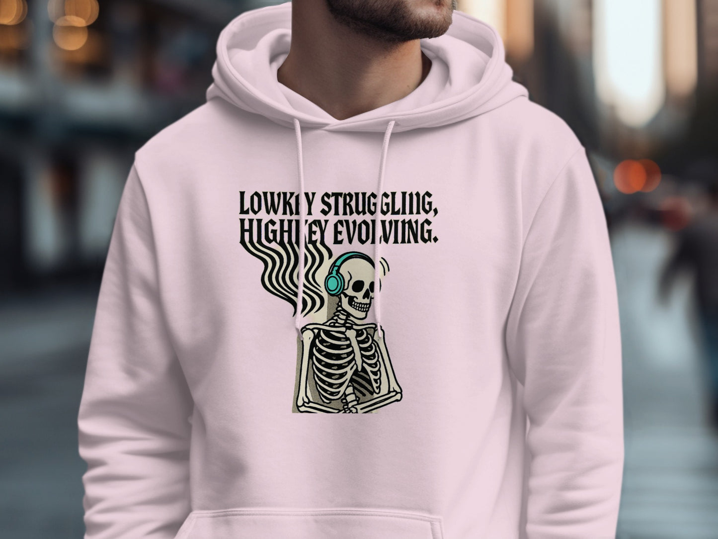 Funny Skeleton with Headphones Hoodie product