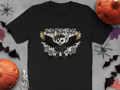 They Them Rage Punk Rock Character Design T-Shirt product type