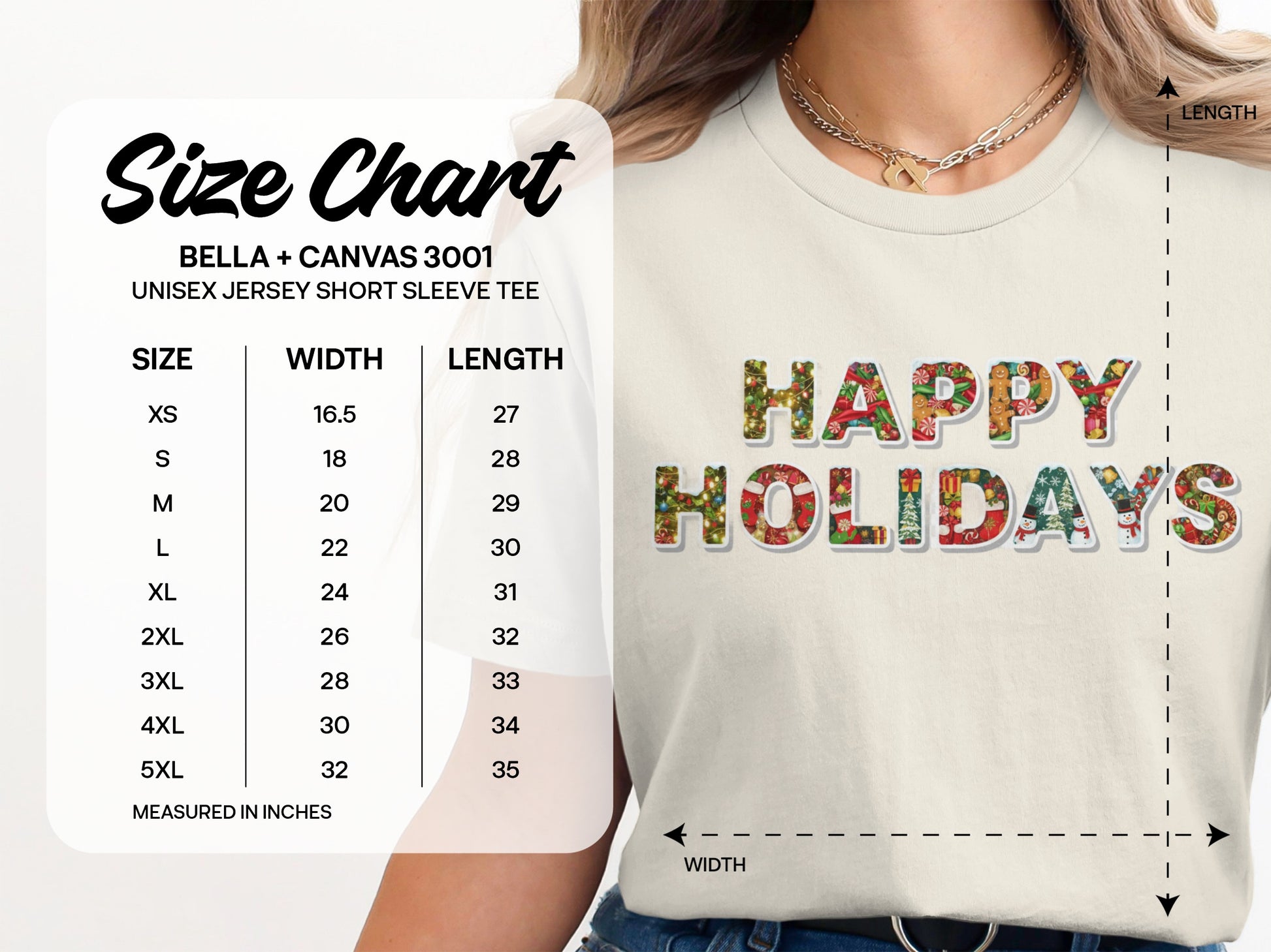 Happy Holidays Bella Canvas 3001 Short Sleeve Tee