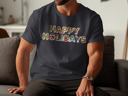 Festive Happy Holidays Graphic Design Shirt