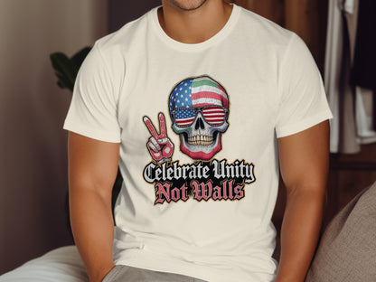 Celebrate Unity Not Walls Peace Skull TShirt product type