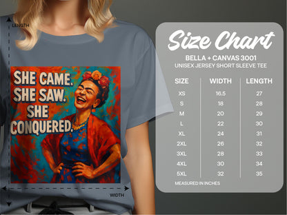 She Came She Saw She Conquered graphic t-shirt product