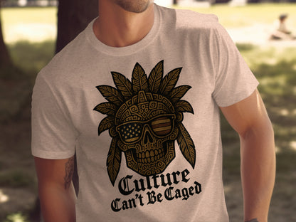 Culture Can't Be Caged Skull Design T-Shirt