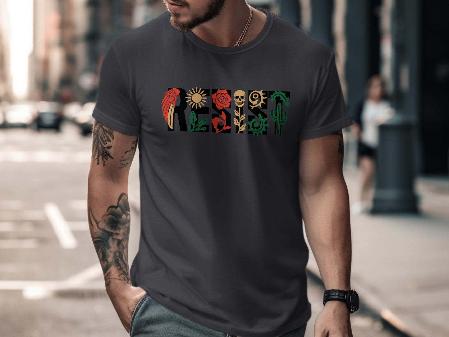 Colorful Mexican Symbols Design Mens Tee