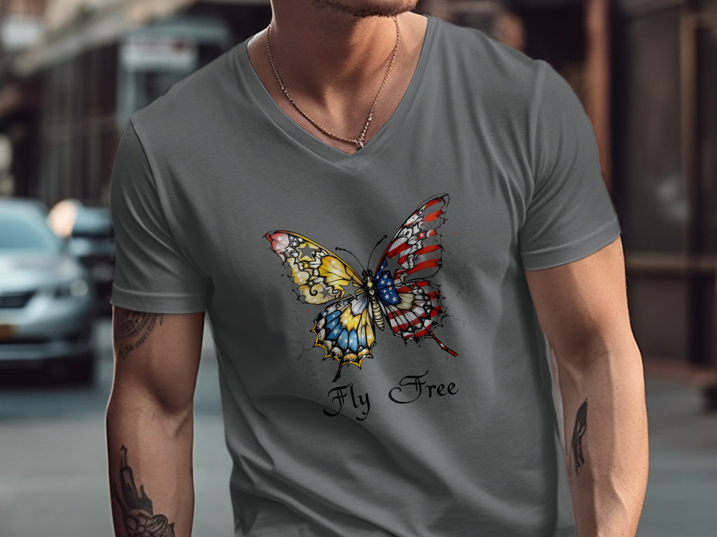 Fly Free Butterfly Graphic Design T-shirt product