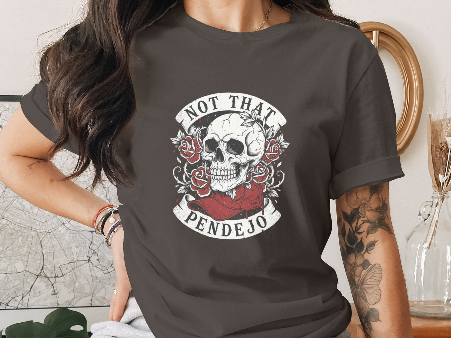 Skull Roses Red Cap Not That Pendejo design product type