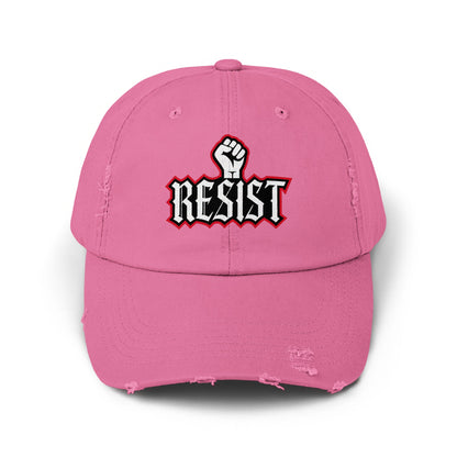 Pink Distressed Resist Logo Embroidered Cap product type