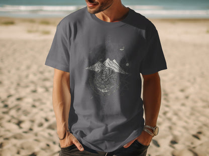 Geometric Mountain Lion Graphic Design T-shirt product