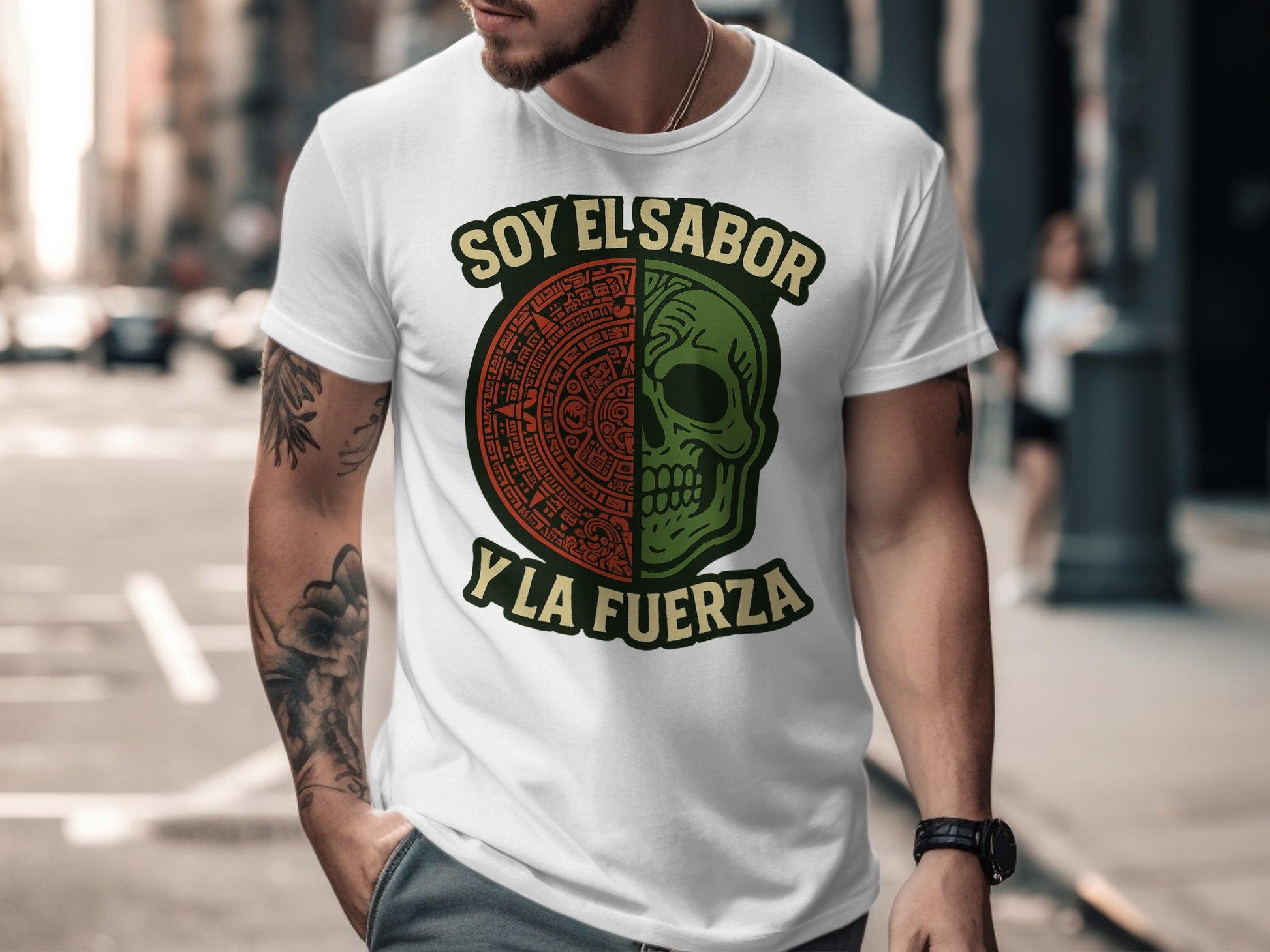 Soy El Sabor y La Fuerza Skull Graphic T-Shirt product