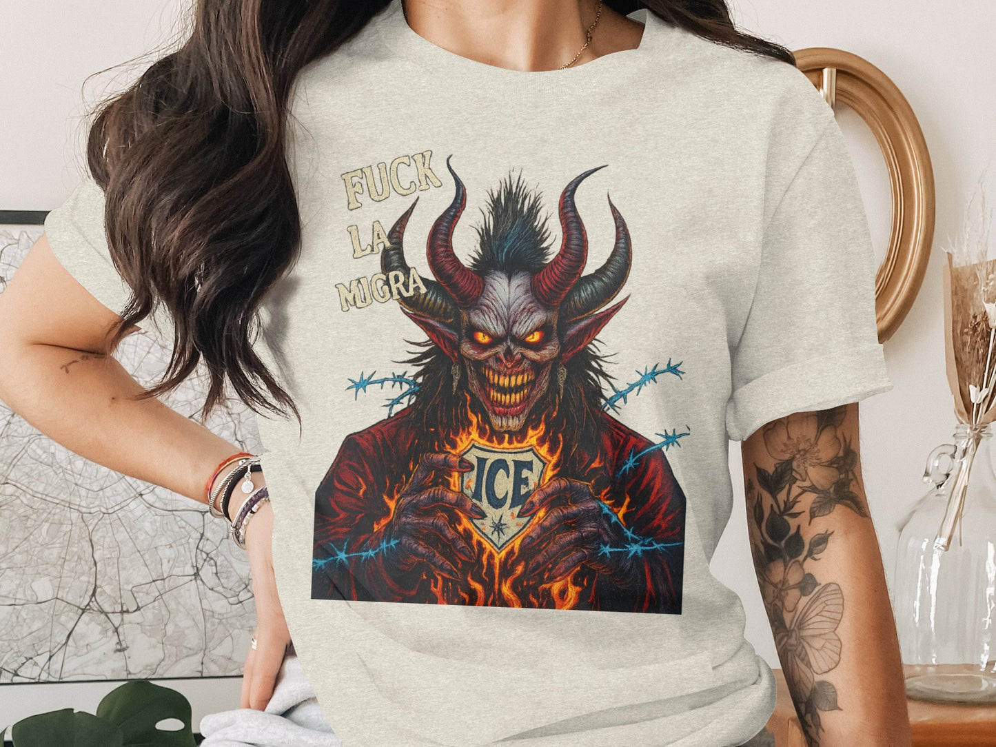 Fuck La Moga Ice Devil Graphic Demon T-Shirt product type