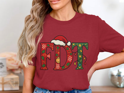 Festive Santa FDT Graphic Tee Christmas Shirt