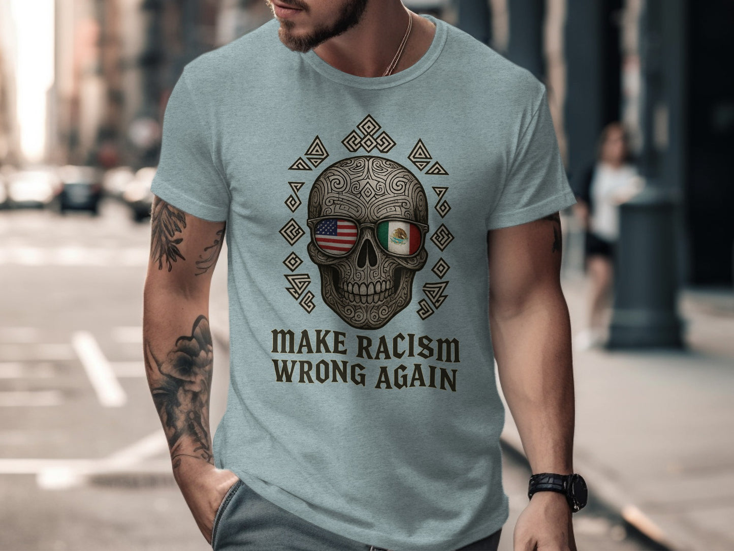 Make Racism Wrong Again Skull Design Shirt