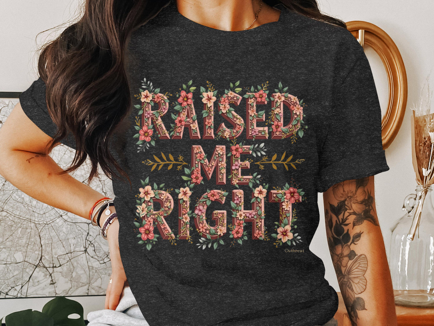 Raised Me Right Floral Graphic T-Shirt product type