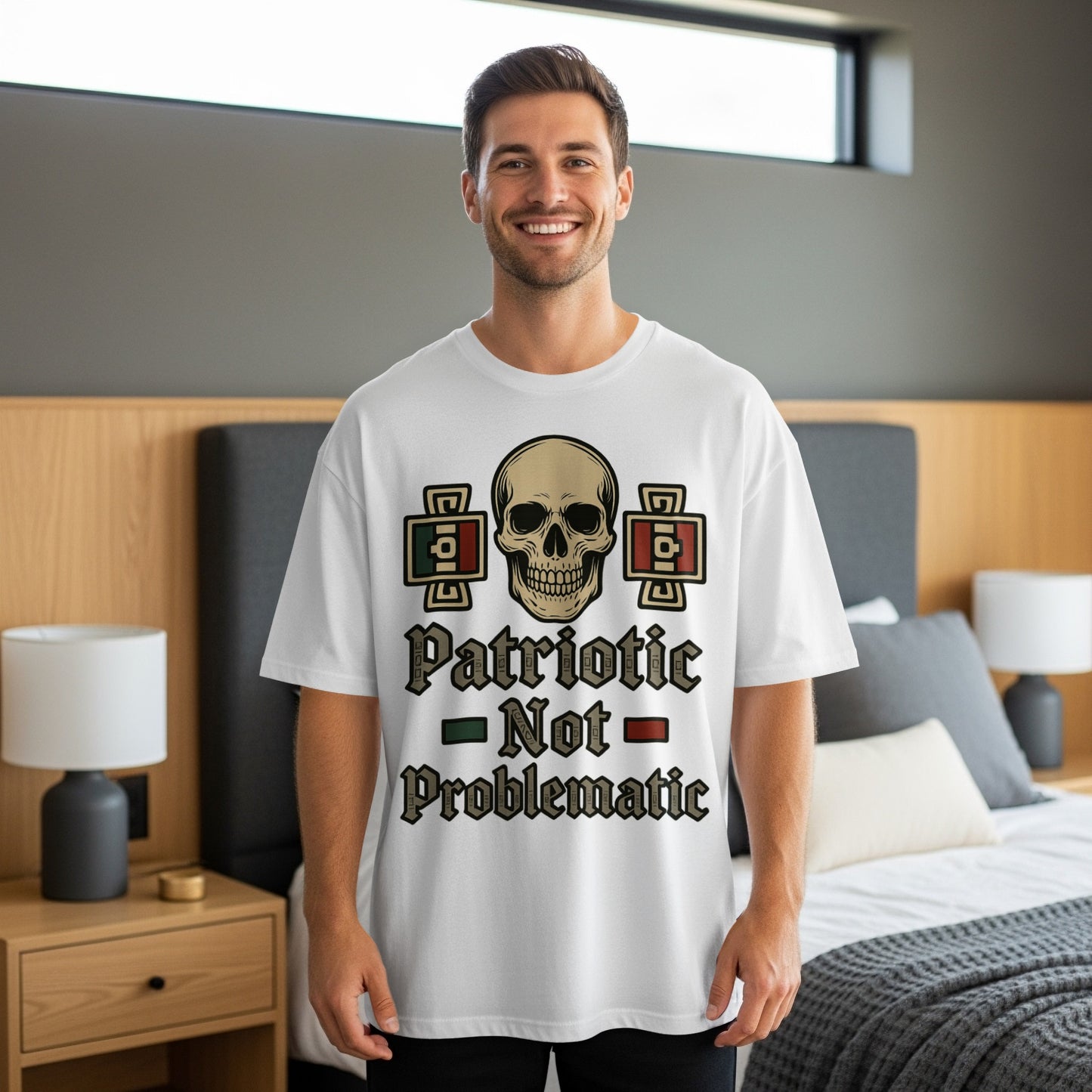 Patriotic Not Problematic Skull Graphic T-shirt