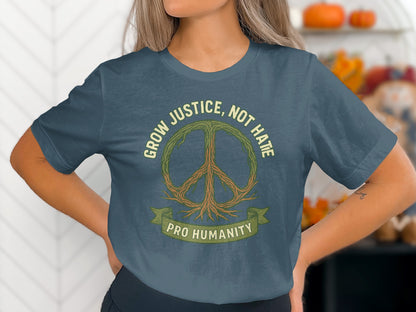 Grow Justice Not Hate Pro Humanity Graphic T-Shirt product type