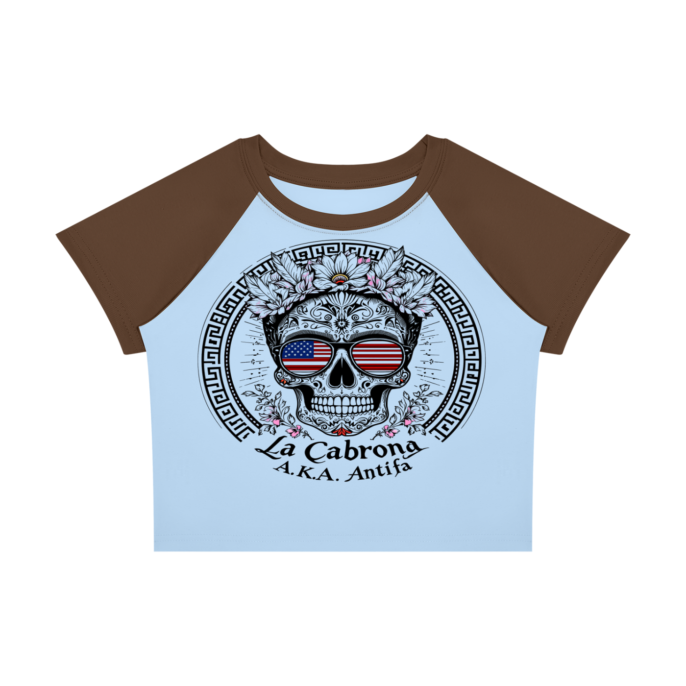 Antifa Funny Crop Tee Women’s Raglan Color Block Baby T-Shirt