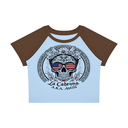 Antifa Funny Crop Tee Women’s Raglan Color Block Baby T-Shirt