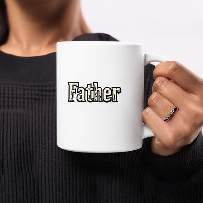 Father Text Design on White Background Mug product