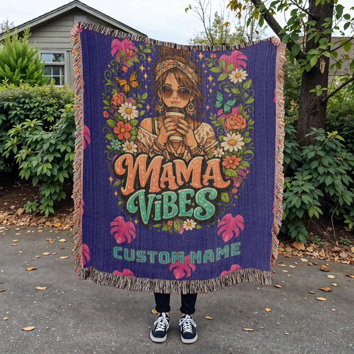 Custom Mother's blanket, add your personalization to Woven Blanket, amazing quality