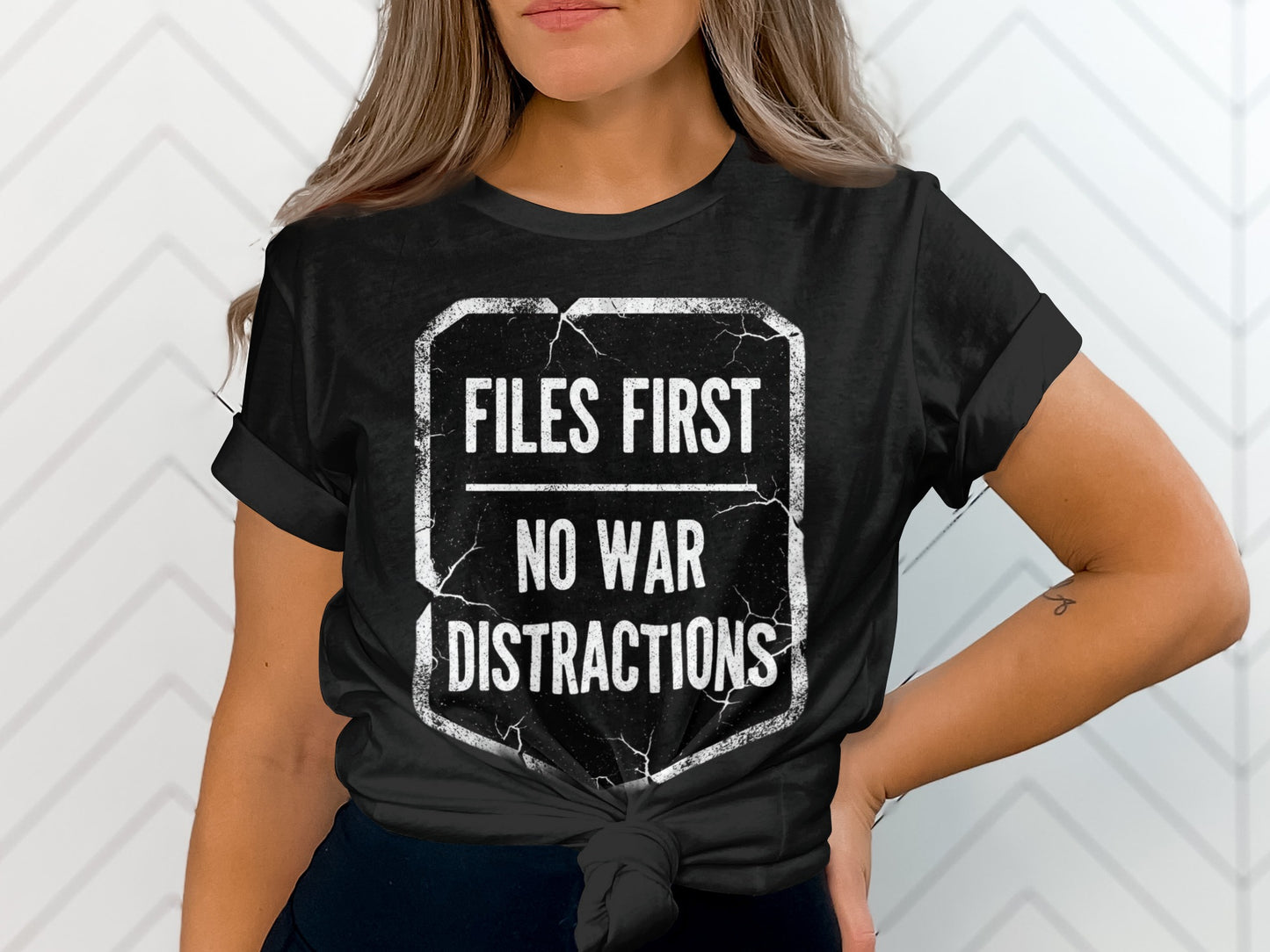 Files First No War Distractions Graphic Tee