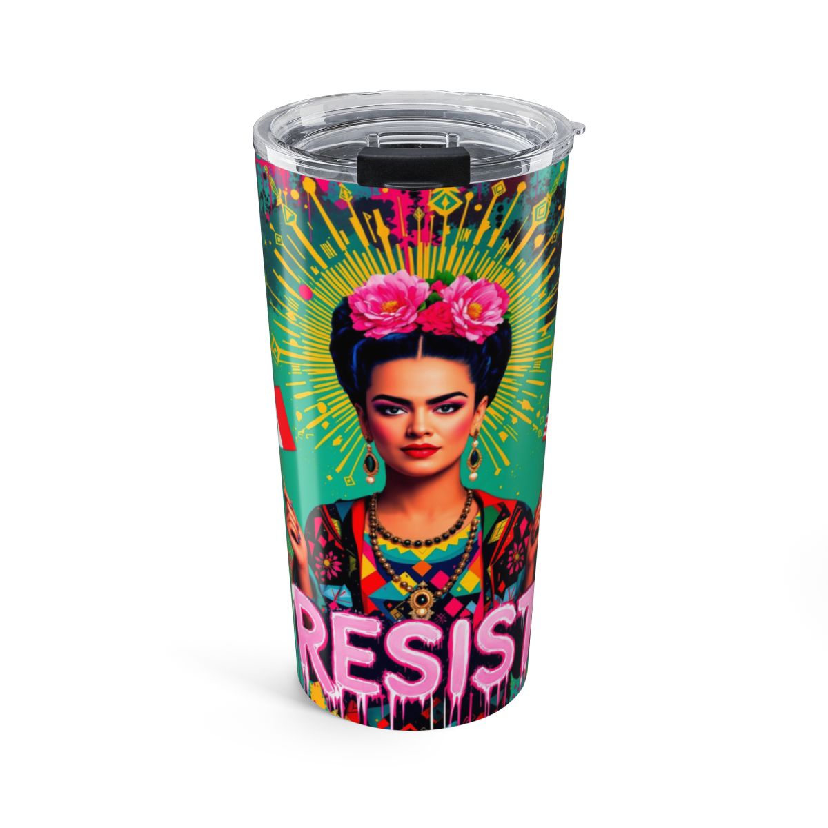 Colorful Frida Kahlo Resist Tumbler Travel Mug