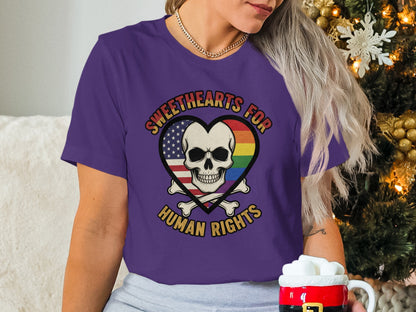 Sweethearts For Human Rights Skull Graphic Tee