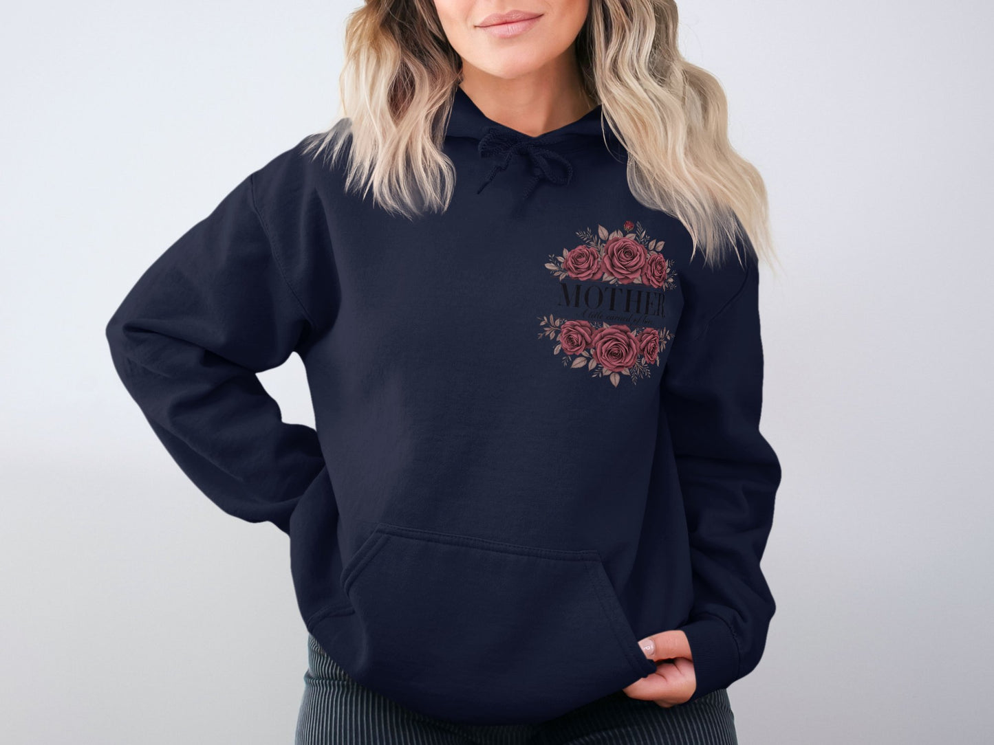 Stylish Black Hoodie with Floral Mother Print product type