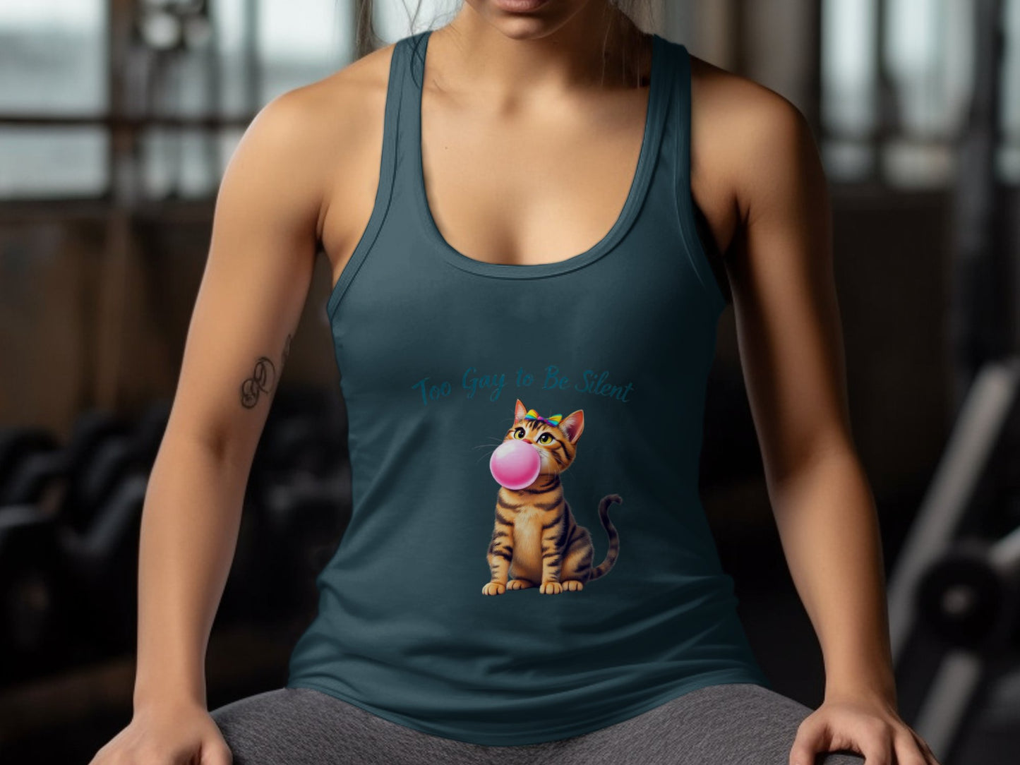 Too Guy to Be Silent Bubblegum Cat Tank Top product type