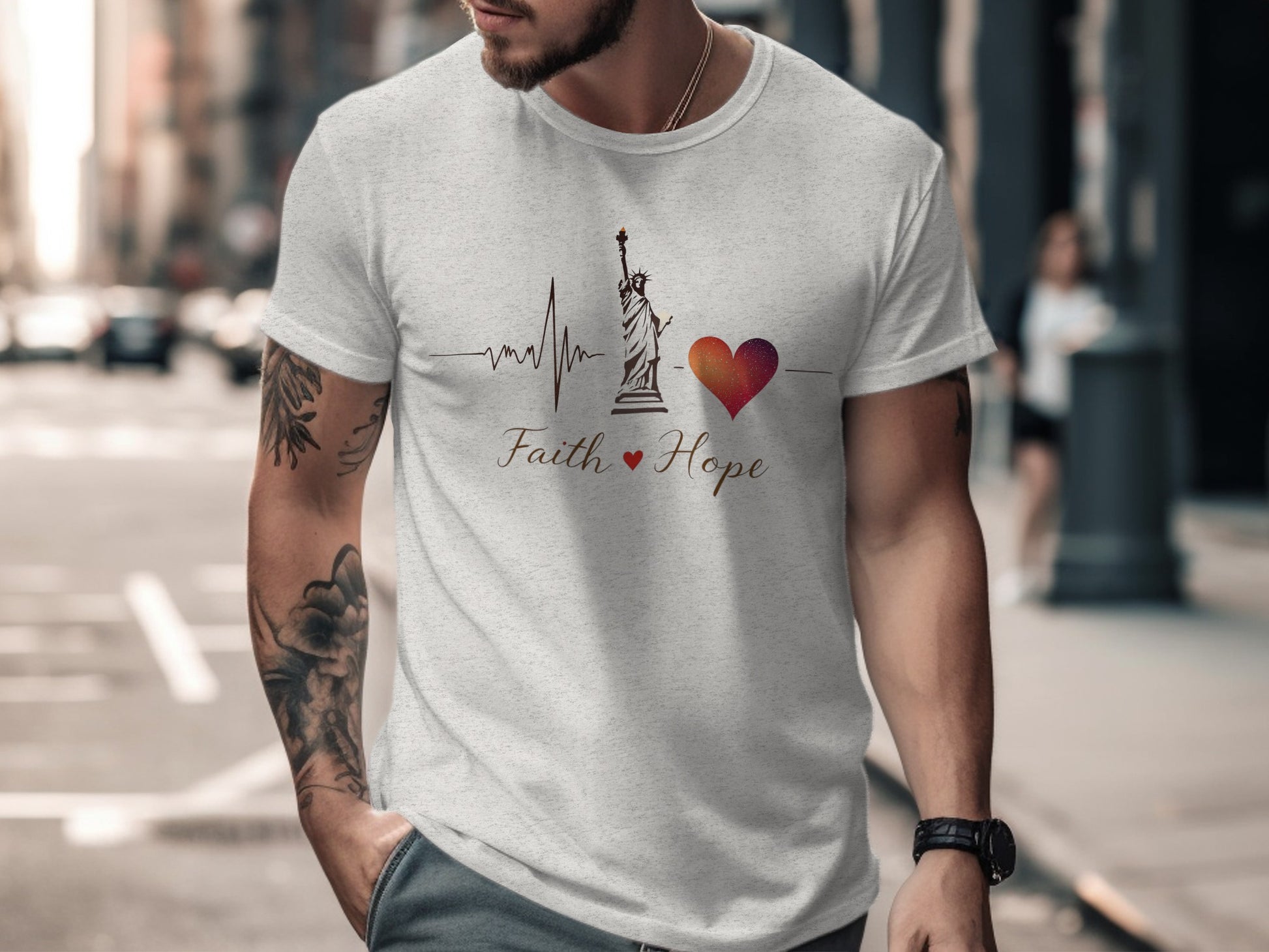 Faith Heartbeat Hope Statue of Liberty T-shirt product type