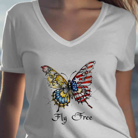 Fly Free Butterfly Graphic T-Shirt Unique Fashionable Product