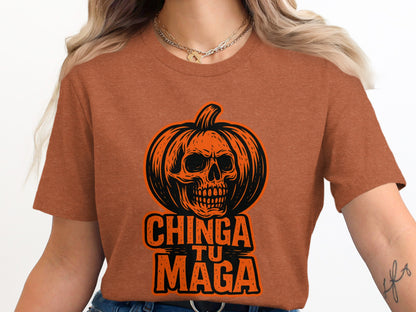 Chinga Tu Maga Skull Pumpkin Graphic Tee product
