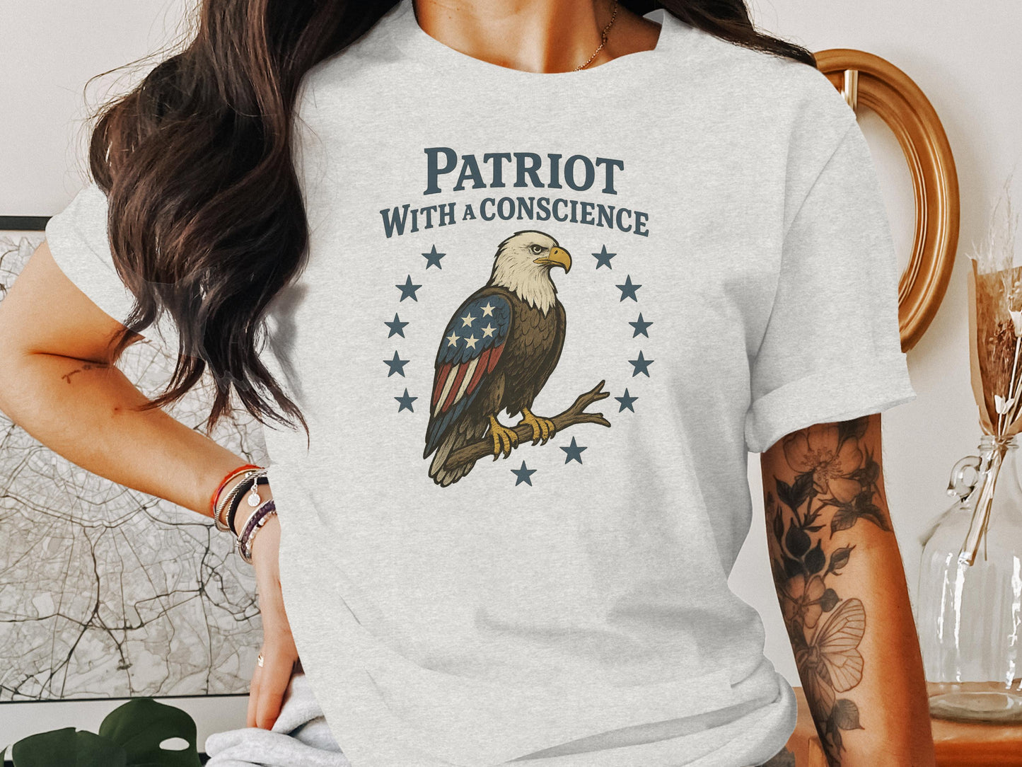 Patriot With a Conscience Eagle Graphic T-shirt product