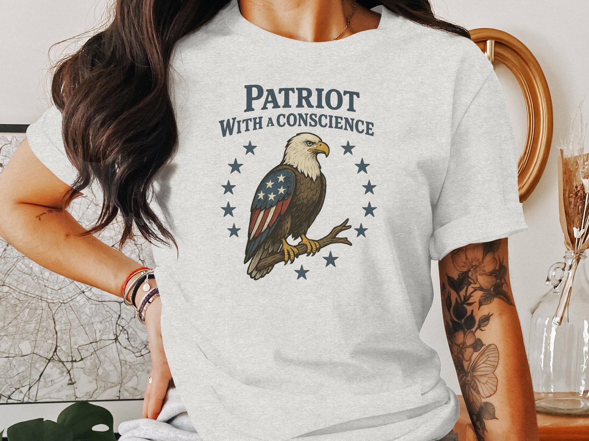 Patriot With a Conscience Eagle Graphic T-shirt product