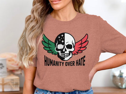 Humanity Over Hate Skull Short Sleeve Shirt product type