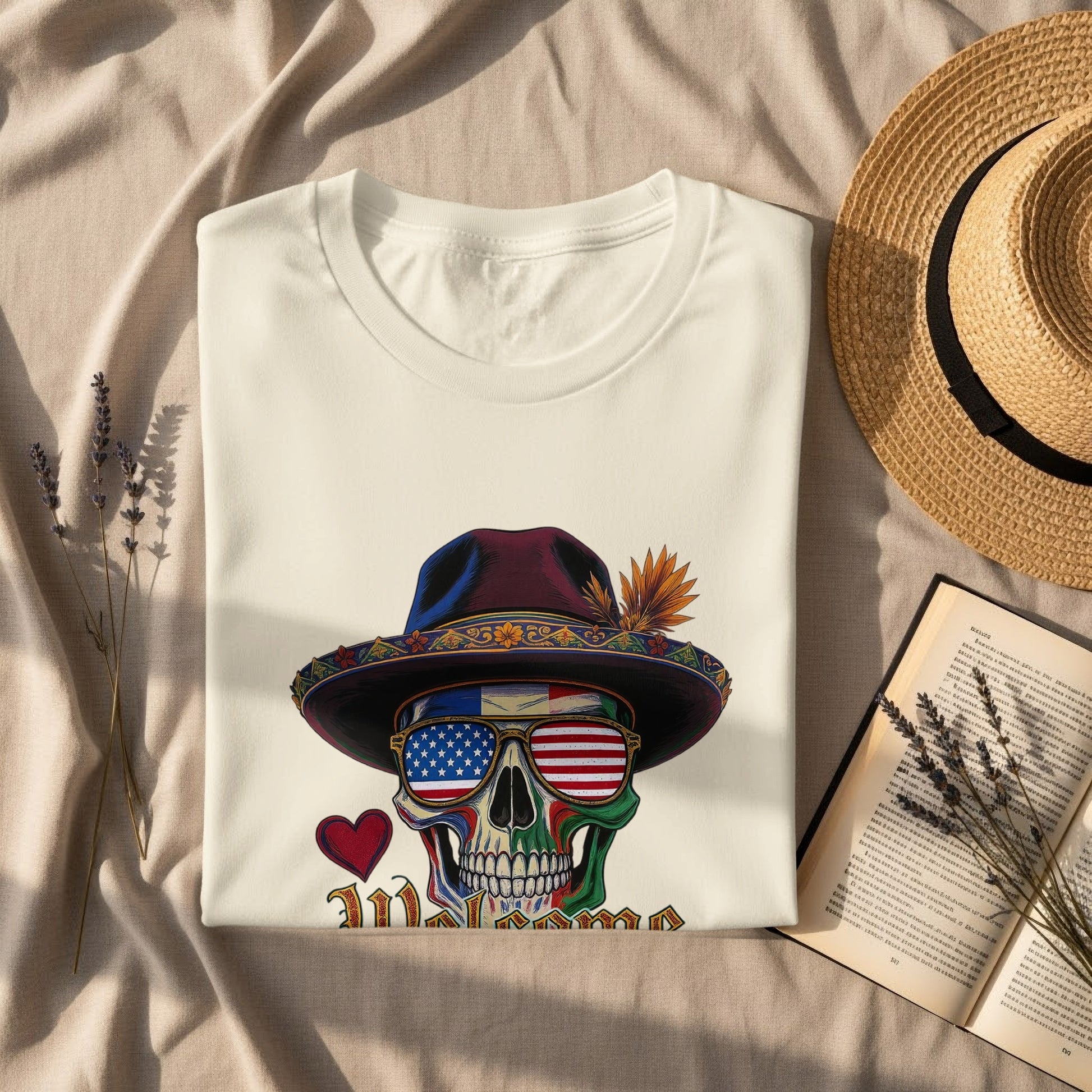 Patriotic Skull With Hat and Glasses T-shirt product type