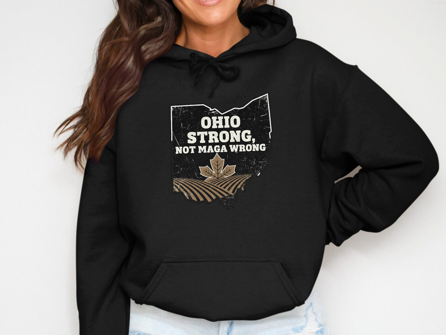 Ohio Strong Not MAGA Wrong Hooded Sweatshirt product