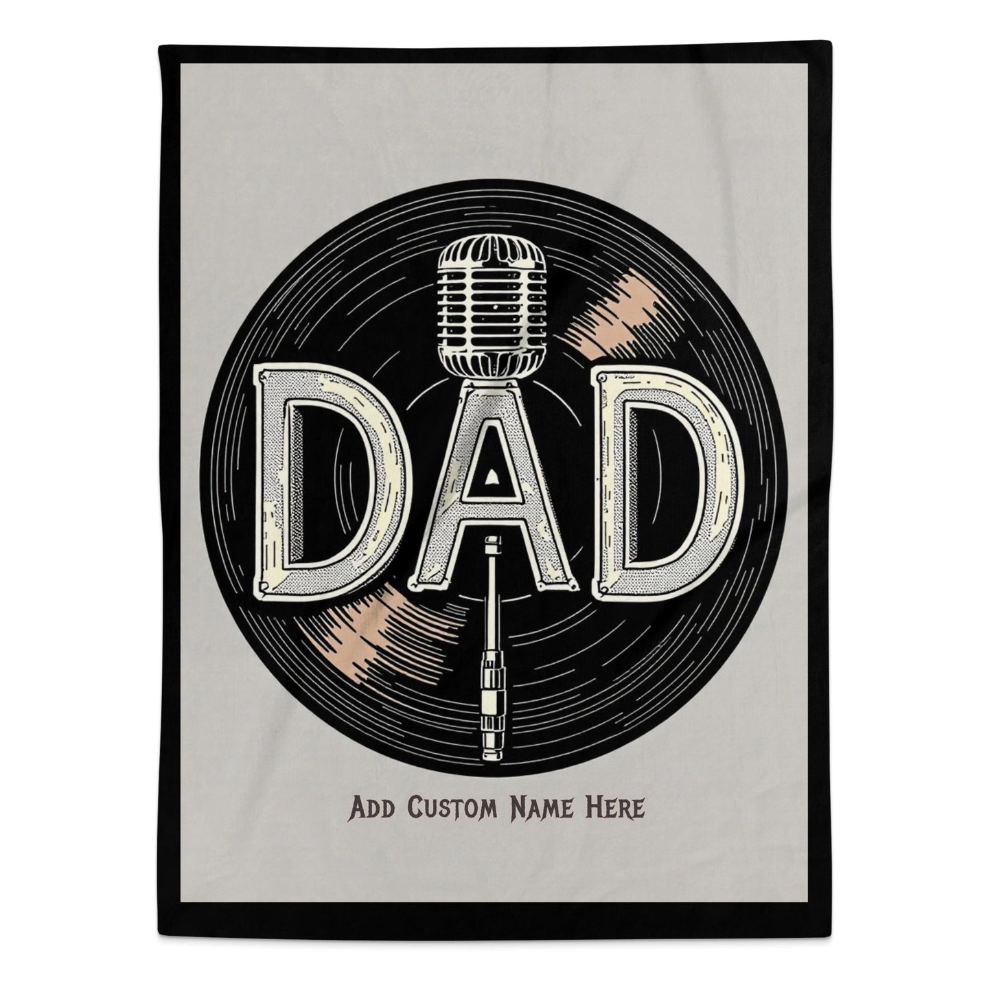 Personalized Dad Microphone Design Customizable Blanket product type