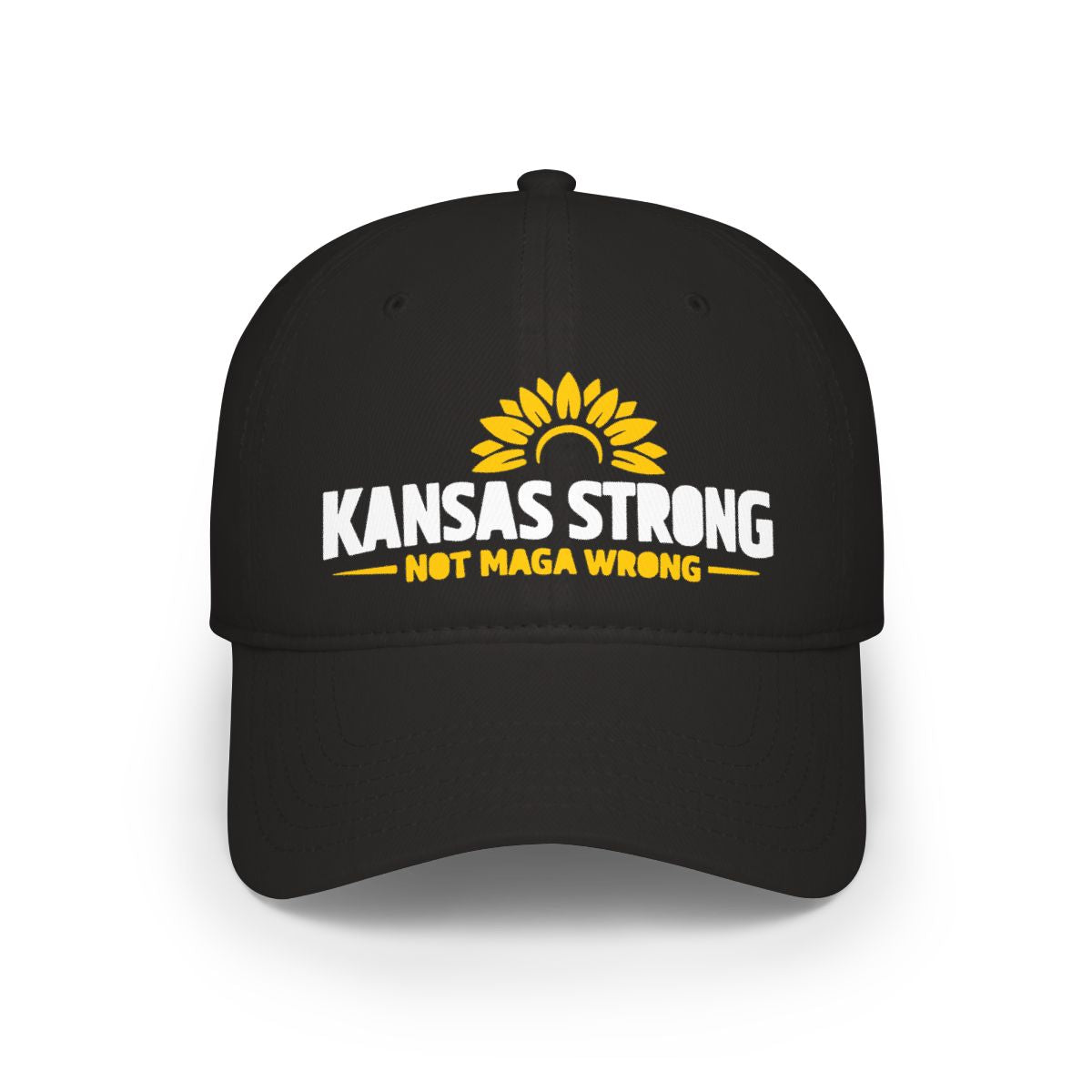 Kansas Strong Not Maga Wrong Sunflower Logo Hat