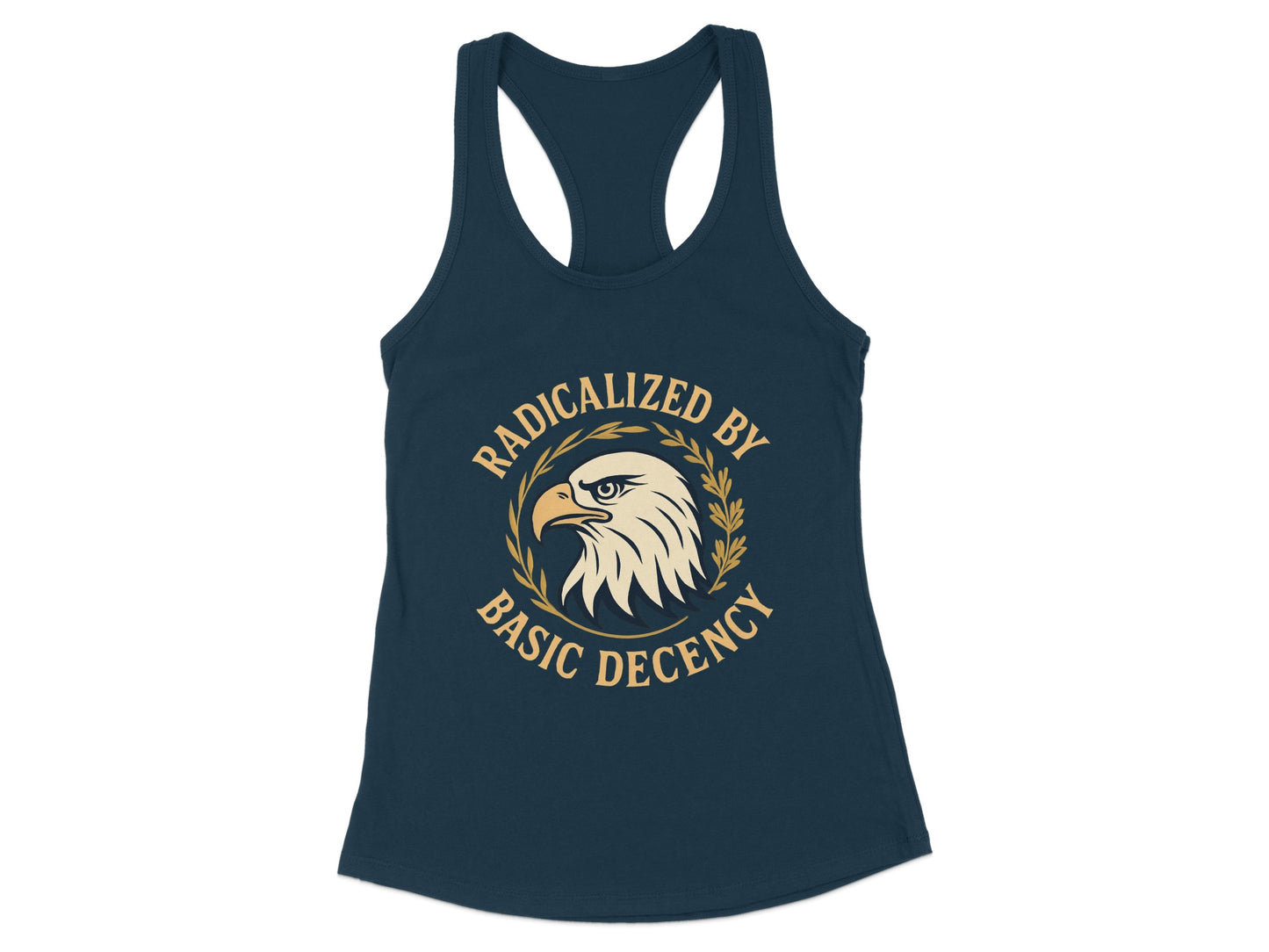 Radicalized by Basic Decency Eagle Tank Top
