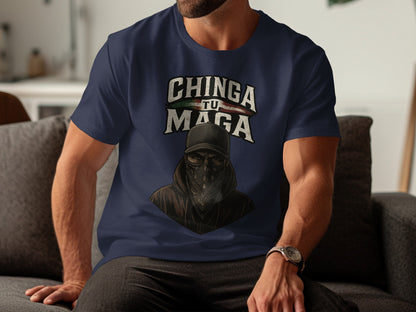 Chinga Tu Maga Graphic Print Blue T-Shirt product