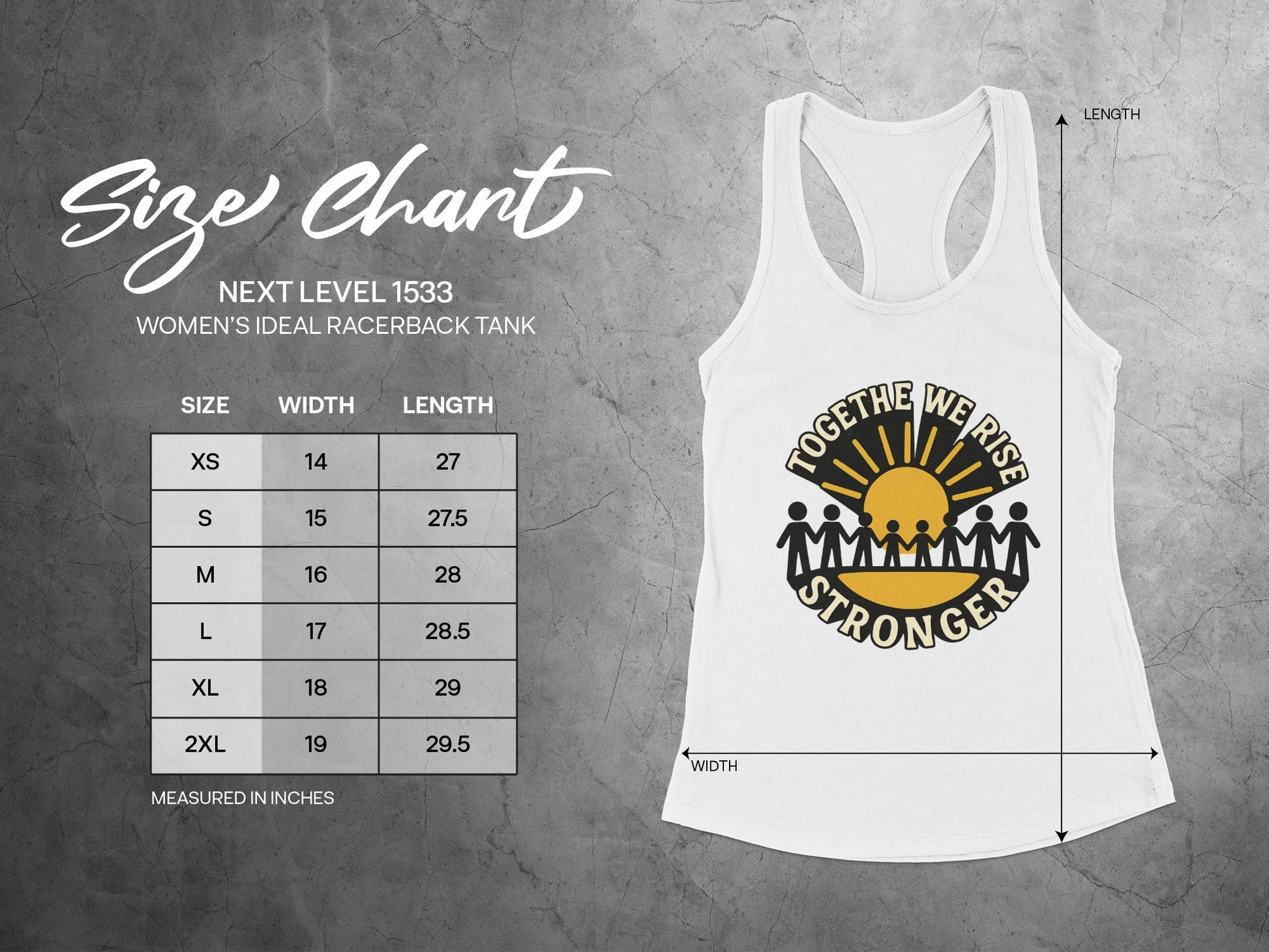 Together We Rise Stronger Women's Ideal Racerback Tank