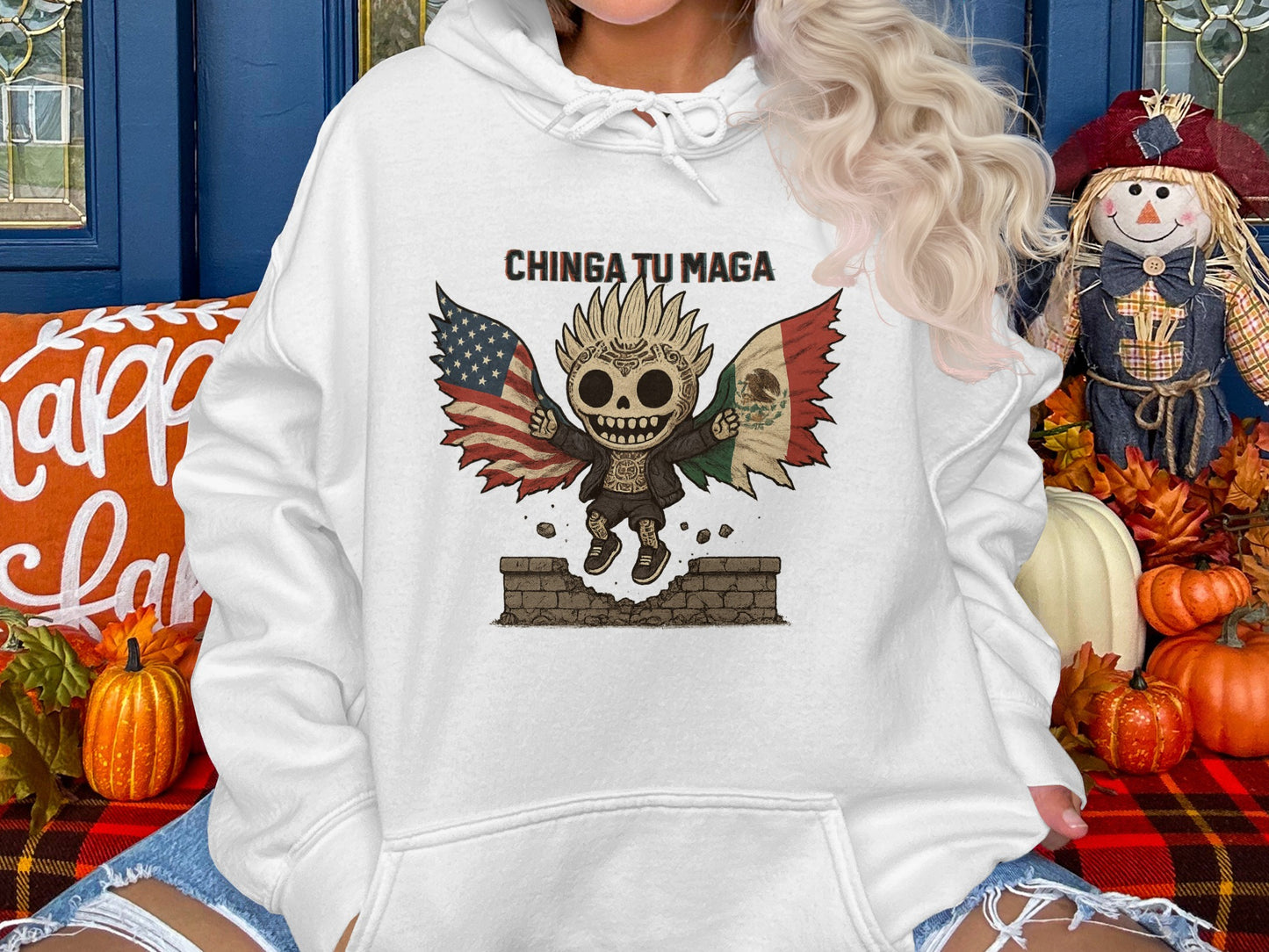 Chinga Tu Maga Skull Artwork Graphic Hoodie product