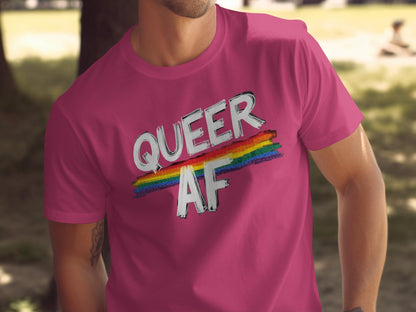 LGBTQ Pride Queer AF Rainbow Graphic Tee product