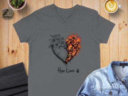 Hope Lives Heart Design Graphic Tee product