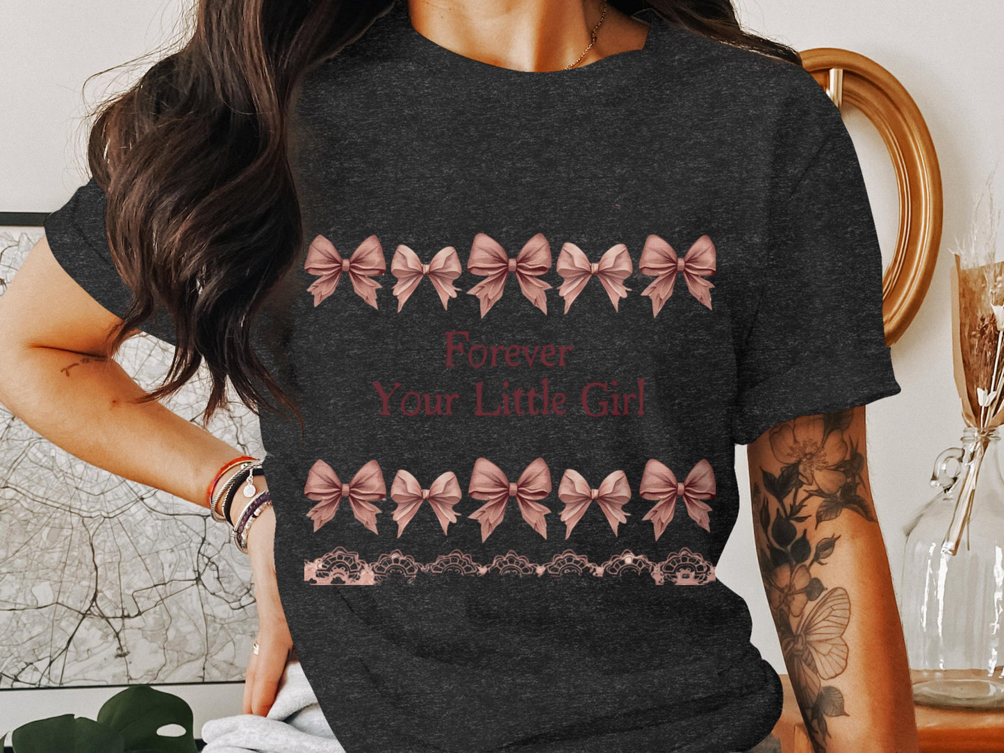 Forever Your Little Girl Bows Graphic Shirt product